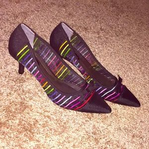 J. Renee rainbow Buffey Kitten Heel Mesh Pumps